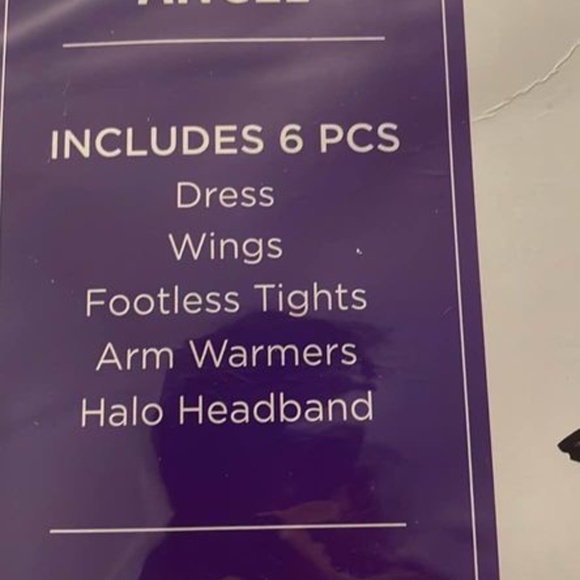 BRAND NEW girl angel 6 pcs halloween costume size XL 14-16 (with halo & wings) - Picture 6 of 7